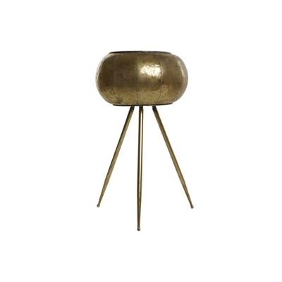 MACETERO METAL 38X38X68 ENVEJECIDO DORADO