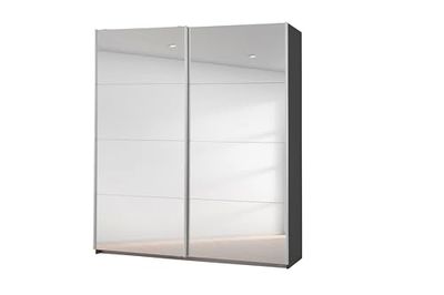 Rauch Möbelwerke Caracas Armoire à portes coulissantes, Bois d'ingénierie, Gris métallisé, 181x210x62