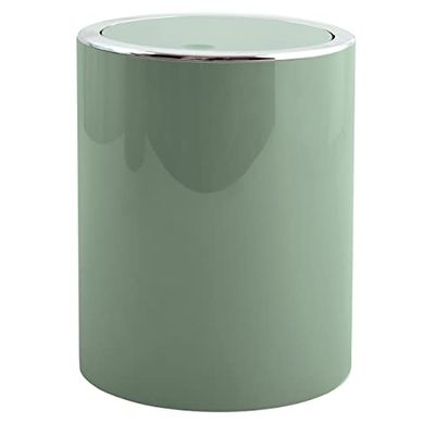 MSV MS5028 Aspen-papperskorg med vipplock (6 l, diameter x Höjd: 18,5 x 26 cm), Färg Grön, Plast