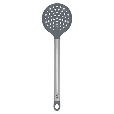 Jata HACC4307 - Espumadera de Cocina de Silicona, Mango de Acero Inoxidable, Apta para lavavajillas, Soporta hasta 250ºC, Se puede colgar, Higiénico y saludable