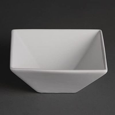 Olympia Whiteware Lot de 12 bols carrés en porcelaine 170 mm