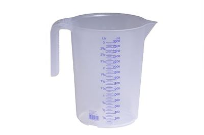 Hünersdorff Jarro graduado 3.000 ml, PP, 2 escalas pega aberta, transparente e empilhável