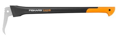 Fiskars Zapa de cabo longo, comprimento: 78 cm, lâmina de aço temperado/cabo resistente em fibra de vidro, estojo de armazenamento e transporte incluído, preto/laranja, WoodXpert, XA22, 1003623