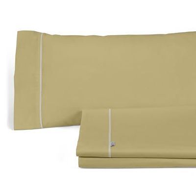 Pack de 2 fundas de almohada de algodón orgánico color blanco. Acabado en doble pespunte.