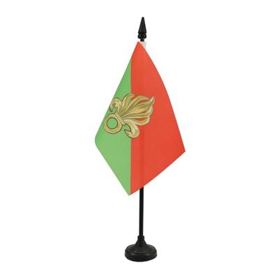 AZ FLAG - Drapeau De Table France Légion étrangère - 15x10 cm - Mini Drapeau De La Légion Étrangère Française De Bureau 100% Polyester Avec Hampe De 25cm Et Socle En Plastique Noir