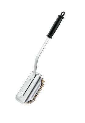 RÖSLE Spazzola per la pulizia del barbecue SlideX, con manico lungo e manico in plastica, setole intercambiabili, in ottone, lunghezza: 47,5 cm, larghezza: 8,4 cm, altezza: 8,5 cm