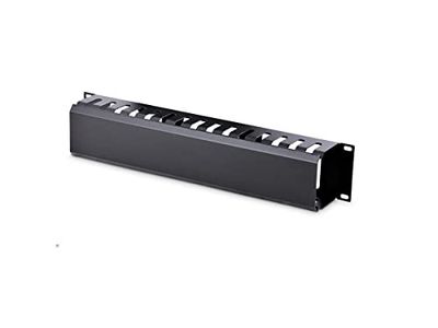 StarTech.com Goulotte Horizontal 2U Server Rack Cable Management Finger Duct w/Cover - 19" Network Rack Wire Duct Raceway Panel - Slotted Wire Duct (CMDUCT2U2)