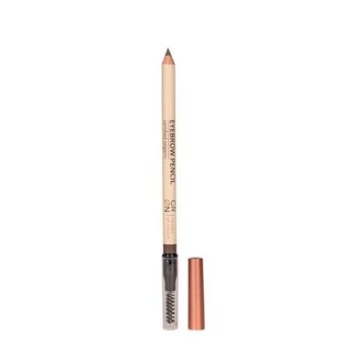 Grn shades of nature 30668 lápiz de cejas de cosméticos orgánicos café - lápiz de cejas 2 en 1 con cepillo - aceite de coco nutritivo - vegano - sin talco - 1,1 g