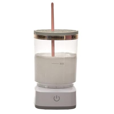 COSMETIC CLUB, SC0644, Nettoyeur de Pinceaux USB Auto-Rotatif, Performance Élevée, Facilité d'Utilisation, Design Compact, Économie de Temps, Compatible avec Tous Pinceaux, Blanc