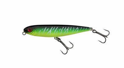 Berkley Pulse Slurp Visaas, Drijvend Topwater Kunstaas, Oppervlakte Hard Kunstaas voor Baars, Zeebaars, Imitatie van Aasvis, Makkelijk Te Vissen, Zoutwater & Zoetwater Roofvissen, 6.5cm, Firetiger