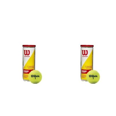 Wilson WRT100101 Palline da Tennis Champ Extra Duty, Tubo con 3 Palline, per Tutte le Superfici, Giallo (Confezione da 2)