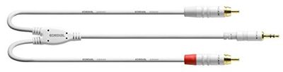 CORDIAL Cable Y schouderriem mini-jack / 2 Cinch lang 90 cm wit