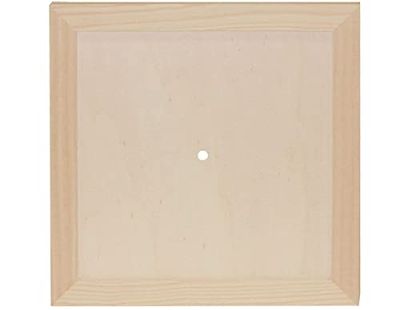 Reloj madera de pino macizo cuadrado con cristal 27x27cm.grosor 4cm.