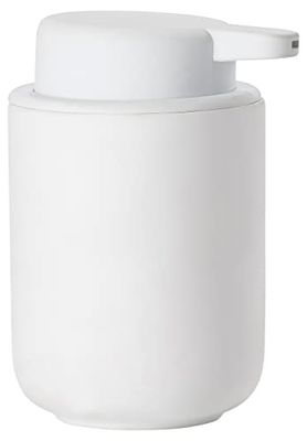 Zone Denmark Ume Distributeur de Savon Liquide en faïence avec revêtement Soft Touch Blanc