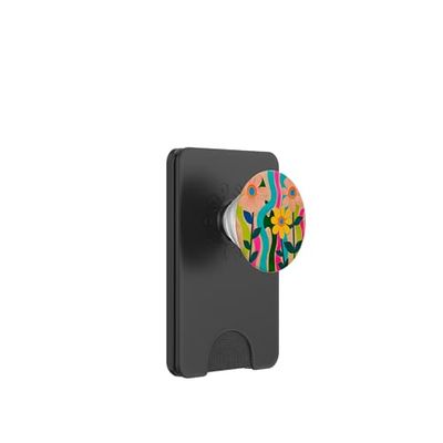 Papel retro recortado Groovy Floral Garden PopSockets PopWallet para MagSafe