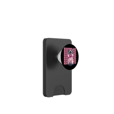 Coquette Bow Siamés Gato Niña Gato Mamá Día de la Madre Rosa PopSockets PopWallet para MagSafe