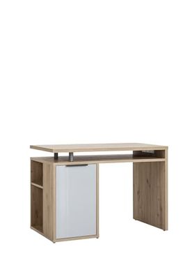 Composad | Bureau de la Ligne VELATA avec 1 Porte et 2 Compartiments, Moderne, élégant, Chambre ou Bureau, Bureau PC, (LxHxP) 110 x 76 x 59,6 cm, chêne chêne chêne mielato et Gris laqué, fabriqué en