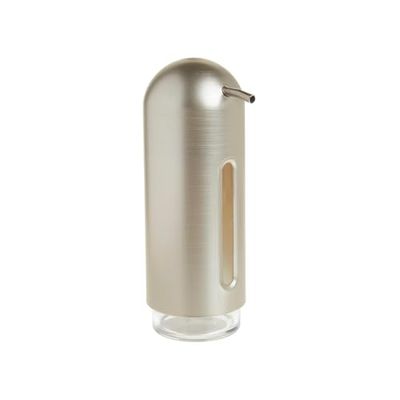 Wintem Dispenser di Sapone Liquido 335ml Argento 10x7x20cm - Comoda Trasparenza per Controllo Quantità di Sapone - Ideale sia per Saponi da Bagno e Doccia che per Detersivi Liquidi da Cucina