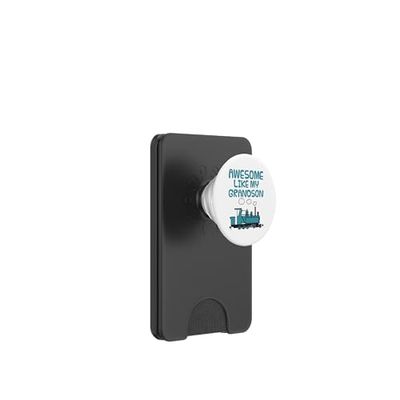 Impresionante como mi nieto, el abuelo del tren de vapor PopSockets PopWallet para MagSafe