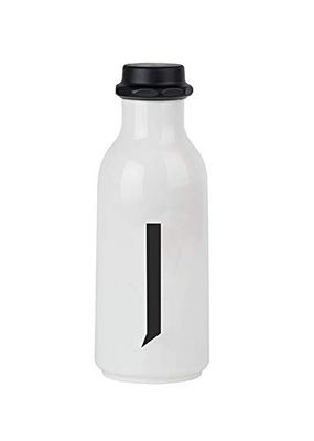 Design Letters Unisex - volwassenen 20202500J waterfles, wit, Letter J