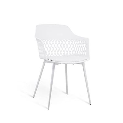 Cribel Fauteuil Bunny, Aluminium Métal Polypropylène, Blanc, 57x77x82