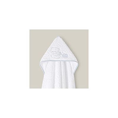Płaszcz do kąpieli dla niemowląt · HONEY BEAR biały niebieski · 1x1 m · 100% BAWEŁNA