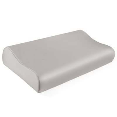 THXSILK mullbärssilke, 19 momme, örngott för kontur, minnesskumkudde, latexörngott, Cervical örngott, allergivänligt, tvättbart (50 x 30 x 10/7 cm, grå)