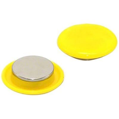 first4magnets F4M30ND2-BLACK-2 High Power Notice Board/Planning Magnet - Zwart (Pack van 2)_P 40mm dia x 11mm high Geel