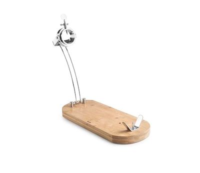 IBILI - Prosciutto pieghevole + girevole maestro, acciaio inossidabile + bambù, 48 x 18,5 cm