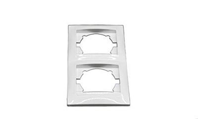 Marco doble vertical - marco para instalación eléctrica con capacidad para dos dispositivos, fabricado en plástico resistente, diseño elegante y compatible con diversas configuraciones