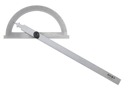 Transportador de ángulos, con escala en grados, plástico duradero, ideal para medir y trazar ángulos en dibujo técnico y carpintería.