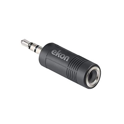 ekon Adaptador Jack 6.3 a AUX Jack 3.5 Conector Auxiliar para estéreo, Amplificador, Auriculares, Instrumentos Musicales, Guitarra, teclados, mezcladores, Audio en casa, Hi-Fi, Smartphone