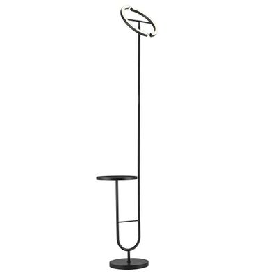LuminexDesigns 36 W LED-golvlampa, dimbar 2700 K–6500 K, 350° vridbar huvudlampa, integrerat bord, 360° flexibelt sidoljus, fjärrkontroll och touch-kontroll, för vardagsrum och sovrum
