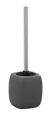 WENKO Brosse WC Faro Gris céramique - Porte-Brosse WC, Céramique, 12 x 40 x 12 cm, Gris