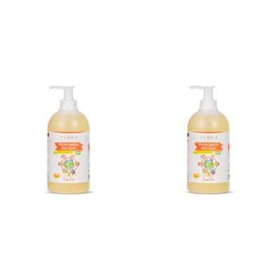 FLORA Detergente Multiuso BimBìo BDIH-CODEX-DEMETER-COSMOS-BIO 500 ml Igiene quotidiana per mani sederino corpo e capelli (Confezione da 2)