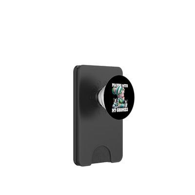 Papillon Dog Mom Gnome For Christian Women Kids Cute Praying PopSockets PopWallet para MagSafe
