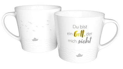 Mug with Gold Du bist EIN Gott, der mich Sieht Me [German Language]