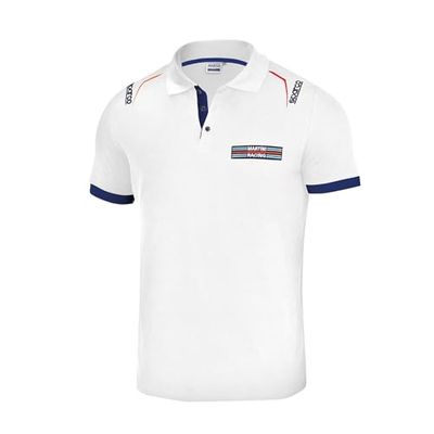 Sparco Martini Racing Polo, Blanco, Estándar Unisex Adulto