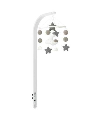 Snuz Mobile - Cuna móvil suave para SnuzPod y SnuzKot con diseño de estrellas, luna y nubes, color blanco