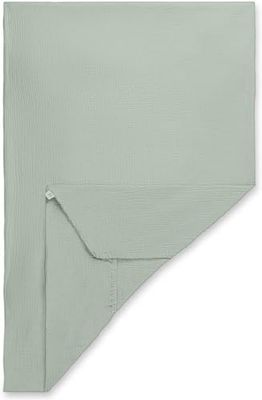 Hauck Baby hoeslaken 60 x 120 cm voor reisbedmatrassen, babymatrasovertrek katoen mousseline, machinewasbaar op 60 °C, babylaken met elastiek (Sage)