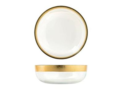 H&H Goldie Coppa in Vetro con Filo Oro, 21,5cm