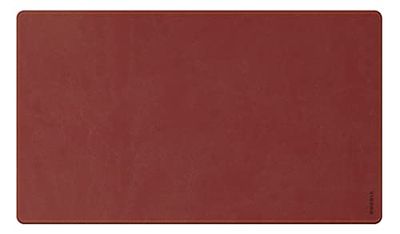 RHODIA 194239C - Nacarat Soft Desk Pad - Size S (60x35 cm) - Italian Faux Leather - Orange Saddle Stitching - Rhodiarama Home Office Collection - Office Organization & Designer Storage