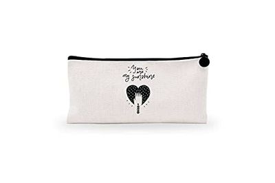 Bonamaison Estuche de Lona con Cremallera para lápices, con impresión Digital, para Escuela, Bolsa de Lona para niños, niñas, 100% algodón, Unisex, 1 Unidad, 21 x 12 cm