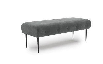 CAVADORE Sitzbank Amba Sofás, Madera de ingeniería Metal Poliéster, Microfibra Gris, 2-Sitzer