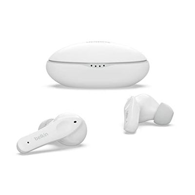 Belkin SOUNDFORM Nano Bluetooth-koptelefoon voor kinderen Draadloos 85dB Limiet Gehoorbescherming Online Lessen School IPX5-gecertificeerd 24-uurs bediening voor iPhone iPad Kindle Etc - Wit