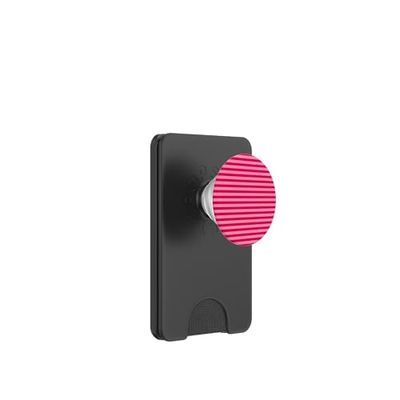 Rayas de color rosa intenso horizontales finas líneas preppy rayas femeninas PopSockets PopWallet para MagSafe