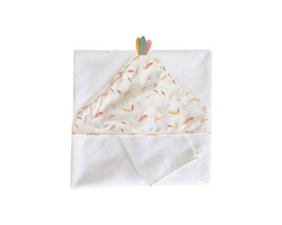 Coffret sortie de bain brodée perroquet - Multicolore - 75 x 75 cm