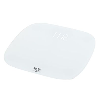Adler AD8176 Digital badvåg, Hög precision, LED-skärm, upp till 180Kg, Modern design, Automatisk avstängning, Härdat glas Vit