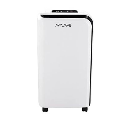My Wave Draagbare luchtontvochtiger, 10 l, vermindert vocht, anti-schimmel, ideaal voor ruimtes tot 15 m², timer voor maximaal 24 uur en controlelampje