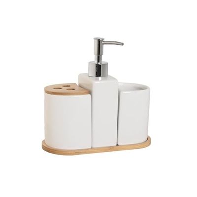 BAÑO SET 4 DOLOMITE BAMBU 19,5X10X19 BLANCO